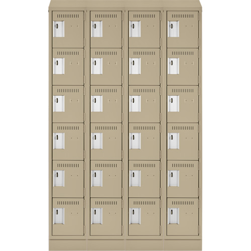 Clean Line Lockerette , 6 -tier, Bank of 4, 48" x 18" x 82", Steel, Beige, Rivet (Assembled) Distribution Jean Lapalme