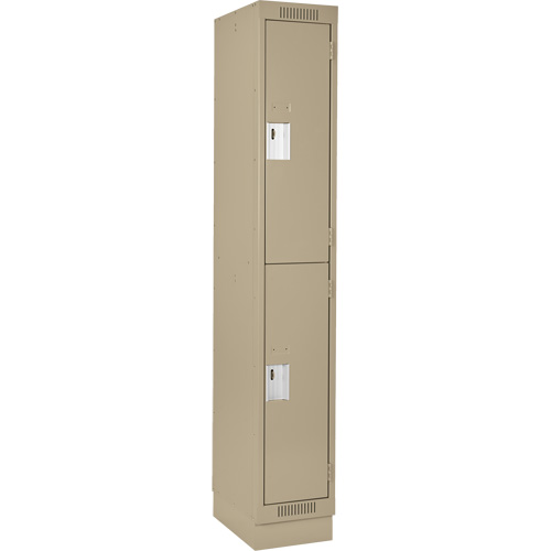 Casiers Clean Line, 2 niveaux, 12" x 18" x 76", Acier, Beige, Rivet (assembl&eacute;) Distribution Jean Lapalme