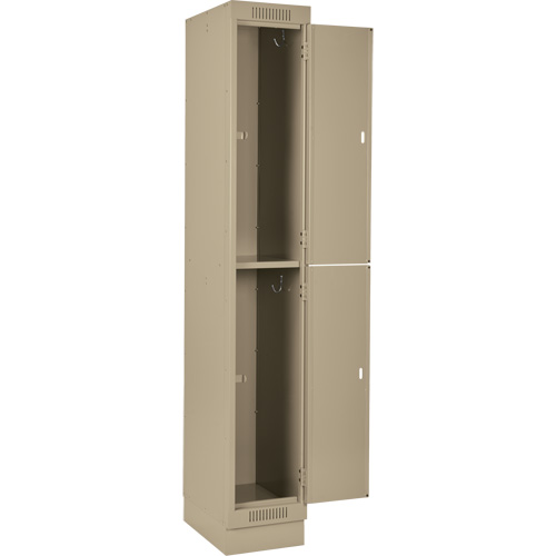 Clean Line Lockers, 2 -tier, Bank of 3, 36" x 18" x 76", Steel, Beige, Rivet (Assembled) Distribution Jean Lapalme