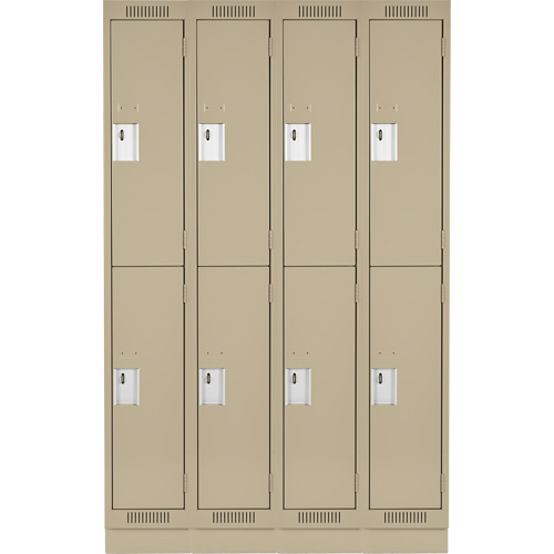 Clean Line Lockers, 2 -tier, Bank of 4, 48" x 18" x 76", Steel, Beige, Rivet (Assembled) Distribution Jean Lapalme