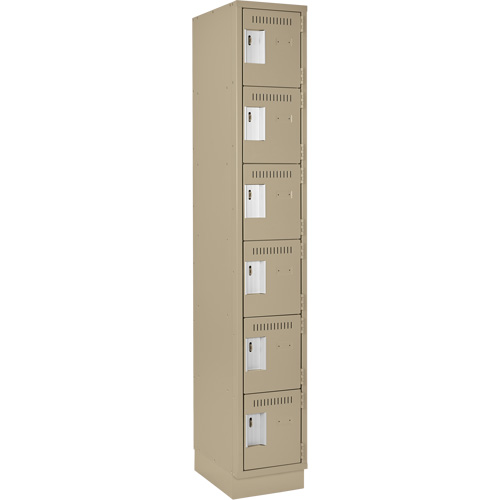 Clean Line Lockerette, 6 -tier, 12" x 18" x 76", Steel, Beige, Rivet (Assembled) Distribution Jean Lapalme