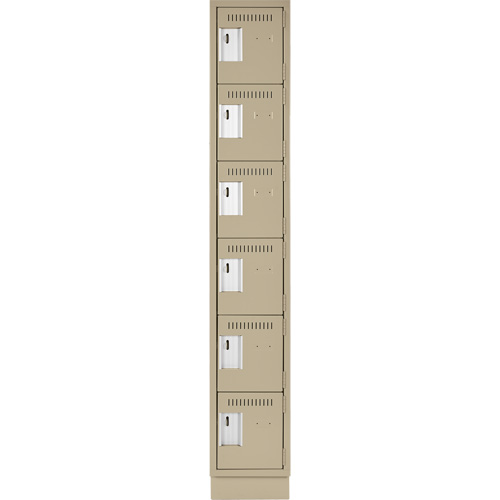 Clean Line Lockerette, 6 -tier, 12" x 18" x 76", Steel, Beige, Rivet (Assembled) Distribution Jean Lapalme