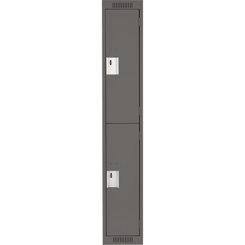 Clean Line Lockers, 2 -tier, 12" x 18" x 72", Steel, Charcoal, Rivet (Assembled) Distribution Jean Lapalme