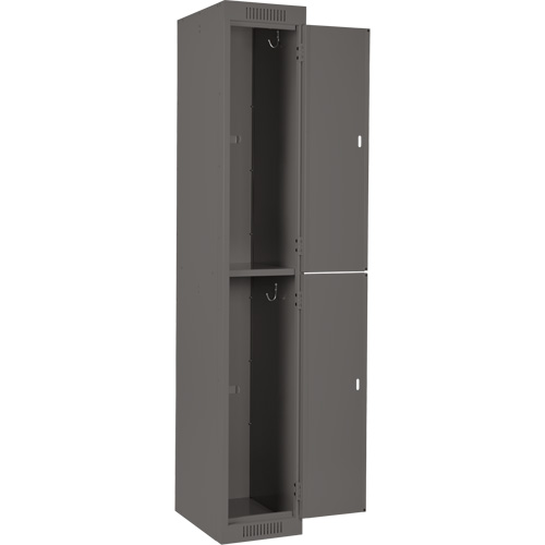 Clean Line Lockers, 2 -tier, Bank of 4, 48" x 18" x 72", Steel, Charcoal, Rivet (Assembled) Distribution Jean Lapalme