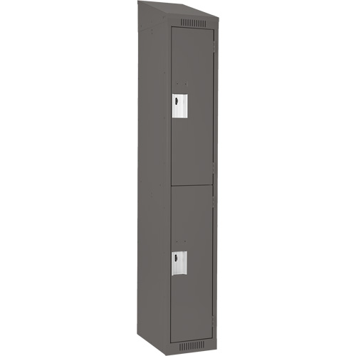 Clean Line Lockers, 2 -tier, 12" x 18" x 78", Steel, Charcoal, Rivet (Assembled) Distribution Jean Lapalme