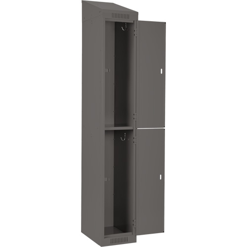 Clean Line Lockers, 2 -tier, Bank of 4, 48" x 18" x 78", Steel, Charcoal, Rivet (Assembled) Distribution Jean Lapalme