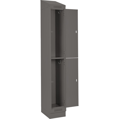 Clean Line Lockers, 2 -tier, Bank of 3, 36" x 18" x 82", Steel, Charcoal, Rivet (Assembled) Distribution Jean Lapalme