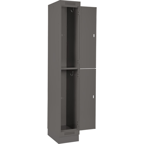 Clean Line Lockers, 2 -tier, Bank of 4, 48" x 18" x 76", Steel, Charcoal, Rivet (Assembled) Distribution Jean Lapalme