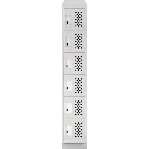 Clean-Line Perforated Lockerette, 6 -tier, 12" x 72" x 12", Steel Distribution Jean Lapalme