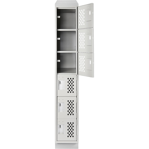 Clean-Line Perforated Lockerette, 6 -tier, 12" x 72" x 12", Steel Distribution Jean Lapalme
