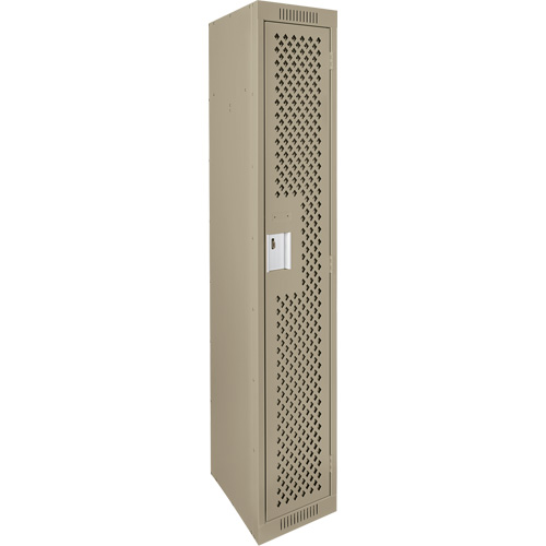 Clean Line Lockers, 12" x 12" x 72", Steel, Beige, Rivet (Assembled), Perforated Distribution Jean Lapalme