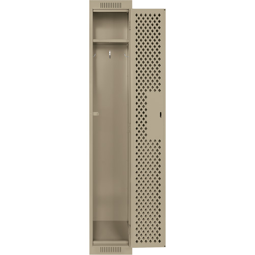 Clean Line Lockers, 12" x 12" x 72", Steel, Beige, Rivet (Assembled), Perforated Distribution Jean Lapalme