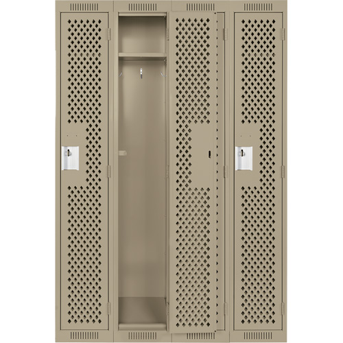 Casiers Clean Line, Bloc de 4, 48" x 15" x 72", Acier, Beige, Rivet (assembl&eacute;), Perfor&eacute; Distribution Jean Lapalme