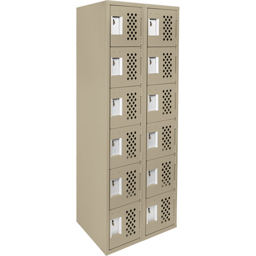Petit casier perfor&eacute; Clean-Line, 6 niveaux, Bloc de 2, 15" x 72" x 12", Acier Distribution Jean Lapalme