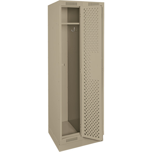 Clean Line Lockers, Bank of 2, 24" x 18" x 76", Steel, Beige, Rivet (Assembled), Perforated Distribution Jean Lapalme