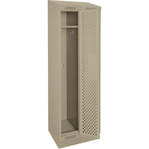 Clean Line Lockers, Bank of 2, 24" x 15" x 82", Steel, Beige, Rivet (Assembled), Perforated Distribution Jean Lapalme