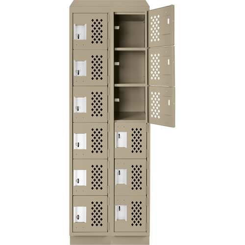 Petit casier perfor&eacute; Clean-Line, 6 niveaux, Bloc de 2, 12" x 72" x 12", Acier Distribution Jean Lapalme
