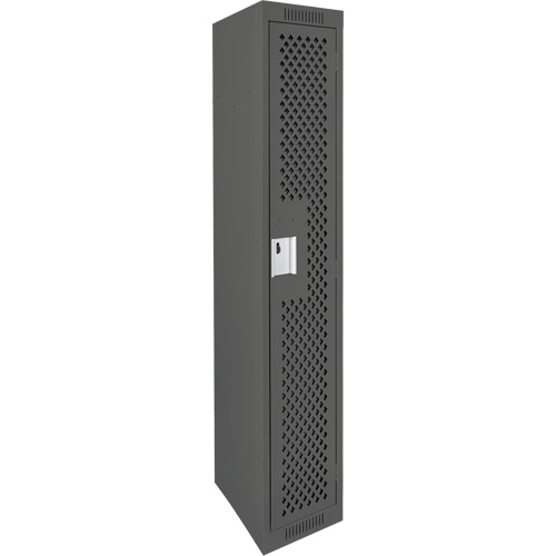 Clean Line Lockers, 12" x 15" x 72", Steel, Charcoal, Rivet (Assembled), Perforated Distribution Jean Lapalme