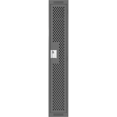 Clean Line Lockers, 12" x 15" x 72", Steel, Charcoal, Rivet (Assembled), Perforated Distribution Jean Lapalme