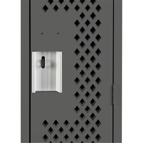 Clean Line Lockers, Bank of 3, 36" x 15" x 72", Steel, Charcoal, Rivet (Assembled), Perforated Distribution Jean Lapalme