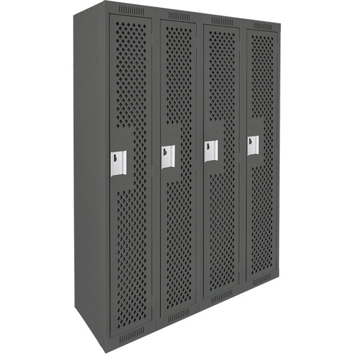 Casiers Clean Line, Bloc de 4, 48" x 15" x 72", Acier, Charbon, Rivet (assembl&eacute;), Perfor&eacute; Distribution Jean Lapalme