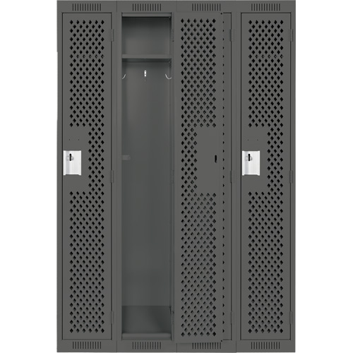 Casiers Clean Line, Bloc de 4, 48" x 15" x 72", Acier, Charbon, Rivet (assembl&eacute;), Perfor&eacute; Distribution Jean Lapalme