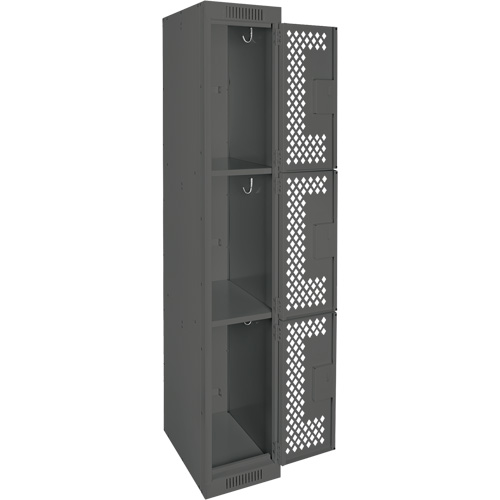 Casiers Clean Line, 3 niveaux, 12" x 12" x 72", Acier, Charbon, Rivet (assembl&eacute;), Perfor&eacute; Distribution Jean Lapalme