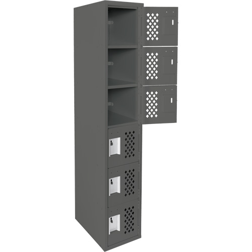 Petits casiers &eacute;conomiques assembl&eacute;s et perfor&eacute;s Clean Line, 6 niveaux, 18" x 72" x 12", Acier Distribution Jean Lapalme