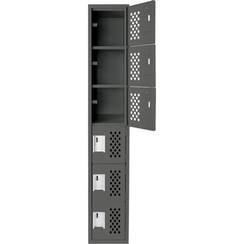 Petits casiers &eacute;conomiques assembl&eacute;s et perfor&eacute;s Clean Line, 6 niveaux, 18" x 72" x 12", Acier Distribution Jean Lapalme