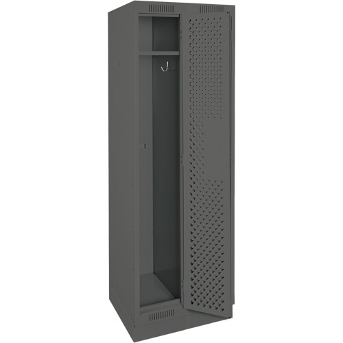 Clean Line Lockers, Bank of 2, 24" x 18" x 76", Steel, Charcoal, Rivet (Assembled), Perforated Distribution Jean Lapalme