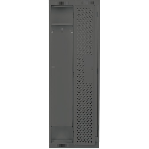 Clean Line Lockers, Bank of 2, 24" x 18" x 76", Steel, Charcoal, Rivet (Assembled), Perforated Distribution Jean Lapalme