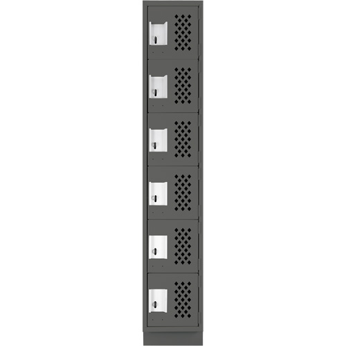 Clean-Line Perforated Lockerette, 6 -tier, 12" x 72" x 12", Steel Distribution Jean Lapalme