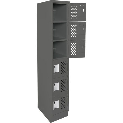 Clean-Line Perforated Lockerette, 6 -tier, 12" x 72" x 12", Steel Distribution Jean Lapalme