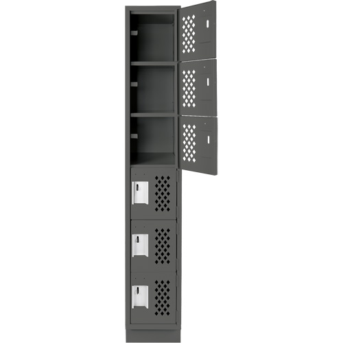 Clean-Line Perforated Lockerette, 6 -tier, 12" x 72" x 12", Steel Distribution Jean Lapalme