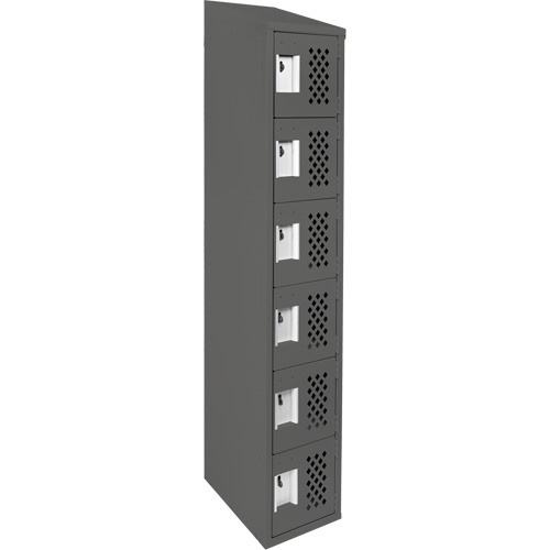 Clean-Line Perforated Lockerette, 6 -tier, 15" x 72" x 12", Steel Distribution Jean Lapalme