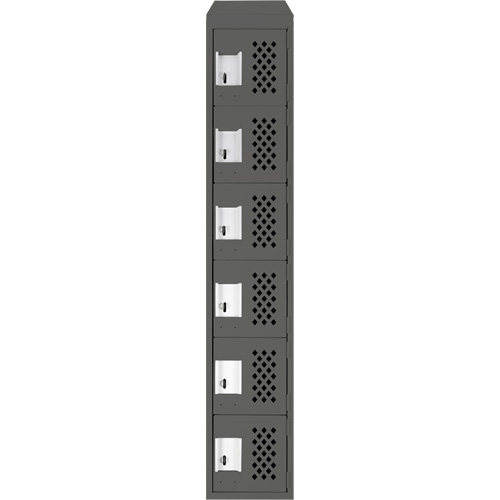 Clean-Line Perforated Lockerette, 6 -tier, 15" x 72" x 12", Steel Distribution Jean Lapalme