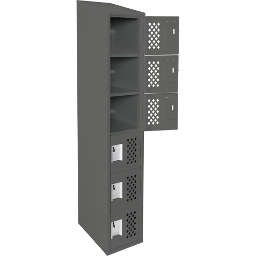 Clean-Line Perforated Lockerette, 6 -tier, 15" x 72" x 12", Steel Distribution Jean Lapalme