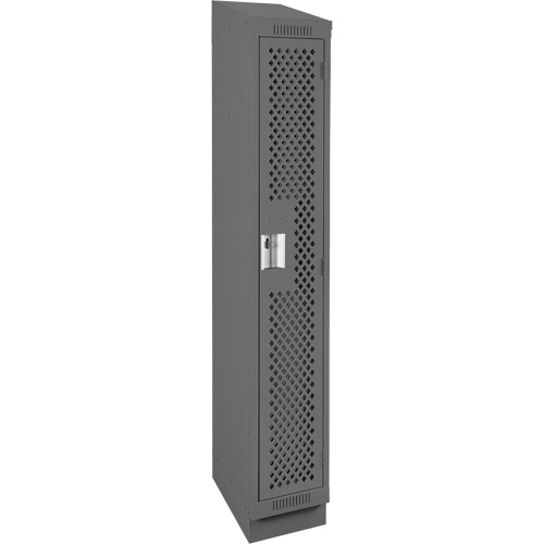 Clean Line Lockers, 12" x 18" x 82", Steel, Charcoal, Rivet (Assembled), Perforated Distribution Jean Lapalme