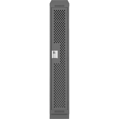 Clean Line Lockers, 12" x 18" x 82", Steel, Charcoal, Rivet (Assembled), Perforated Distribution Jean Lapalme
