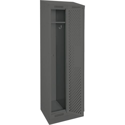 Clean Line Lockers, Bank of 2, 24" x 15" x 82", Steel, Charcoal, Rivet (Assembled), Perforated Distribution Jean Lapalme