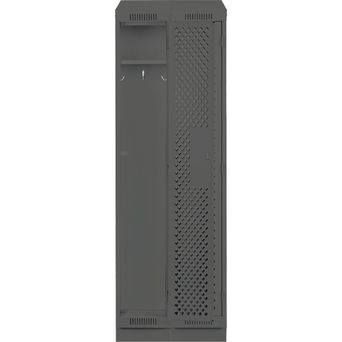 Clean Line Lockers, Bank of 2, 24" x 15" x 82", Steel, Charcoal, Rivet (Assembled), Perforated Distribution Jean Lapalme