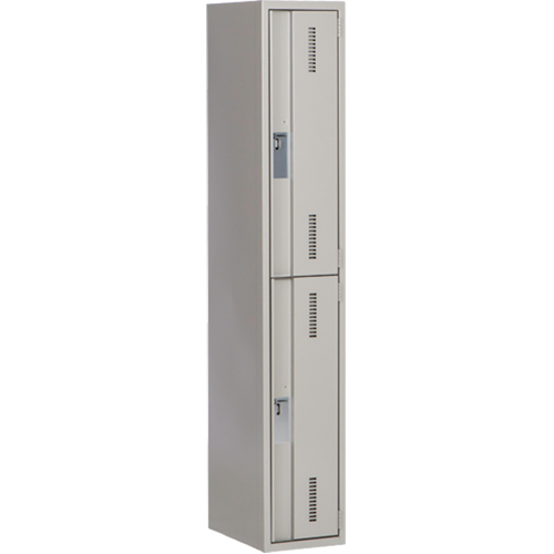Concorde Heavy-Duty Lockers, 2 -tier, 12" x 18" x 72", Steel, Grey, Welded (Assembled) Distribution Jean Lapalme