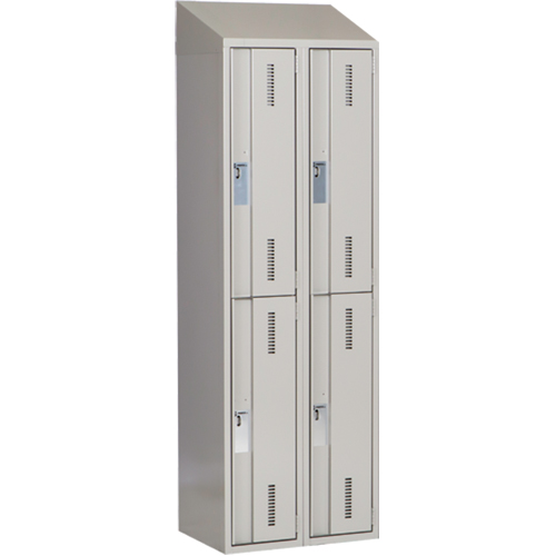 Casiers robustes Concorde, 2 niveaux, Bloc de 2, 24" x 18" x 78", Acier, Gris, Soud&eacute; (assembl&eacute;) Distribution Jean Lapalme