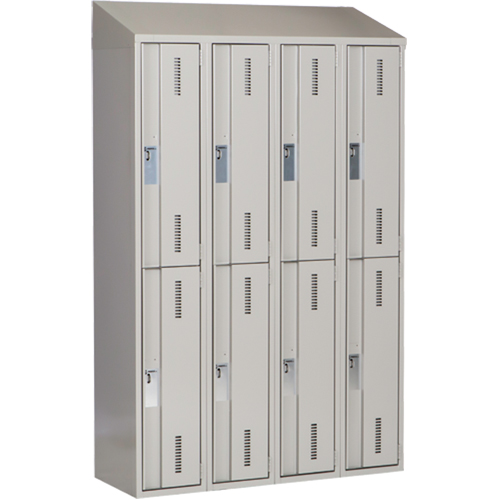 Casiers robustes Concorde, 2 niveaux, Bloc de 4, 48" x 18" x 78", Acier, Gris, Soud&eacute; (assembl&eacute;) Distribution Jean Lapalme