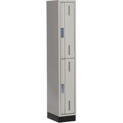 Casiers robustes Concorde, 2 niveaux, 12" x 18" x 76", Acier, Gris, Soud&eacute; (assembl&eacute;) Distribution Jean Lapalme