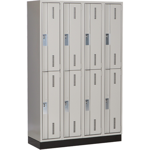 Casiers robustes Concorde, 2 niveaux, Bloc de 4, 48" x 18" x 76", Acier, Gris, Soud&eacute; (assembl&eacute;) Distribution Jean Lapalme