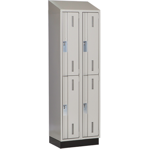 Casiers robustes Concorde, 2 niveaux, Bloc de 2, 24" x 18" x 82", Acier, Gris, Soud&eacute; (assembl&eacute;) Distribution Jean Lapalme