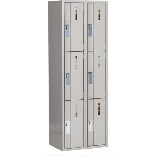 Casiers robustes Concorde, 3 niveaux, Bloc de 2, 24" x 18" x 72", Acier, Gris, Soud&eacute; (assembl&eacute;) Distribution Jean Lapalme