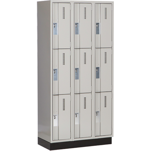 Casiers robustes Concorde, 3 niveaux, Bloc de 3, 36" x 18" x 76", Acier, Gris, Soud&eacute; (assembl&eacute;) Distribution Jean Lapalme