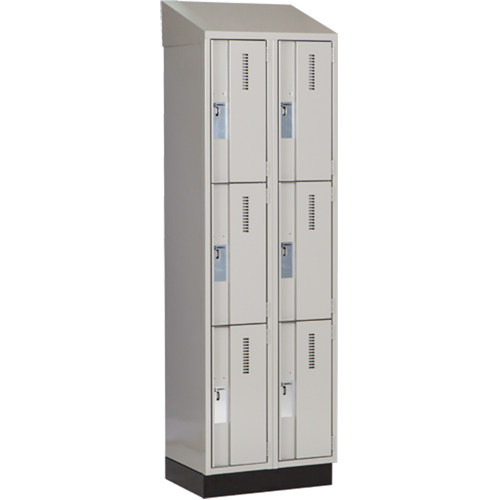 Concorde Heavy-Duty Lockers, 3 -tier, Bank of 2, 24" x 18" x 82", Steel, Grey, Welded (Assembled) Distribution Jean Lapalme
